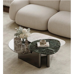 Stylish Stone Sintered Coffee Table - Modern Stainless Steel Design for Contemporary Living Rooms fjd-4716