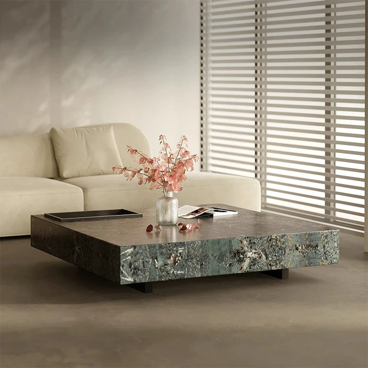 Elegant Sintered Stone Stainless Coffee Table - Modern Minimalist Design for Stylish Living Rooms fjd-4718