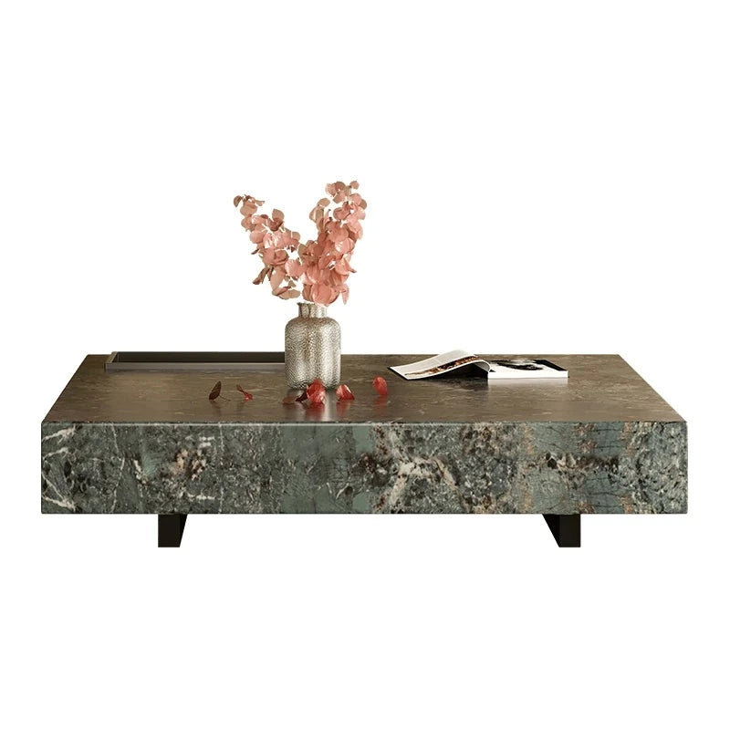 Elegant Sintered Stone Stainless Coffee Table - Modern Minimalist Design for Stylish Living Rooms fjd-4718