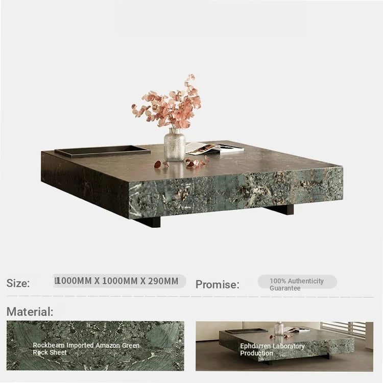 Elegant Sintered Stone Stainless Coffee Table - Modern Minimalist Design for Stylish Living Rooms fjd-4718
