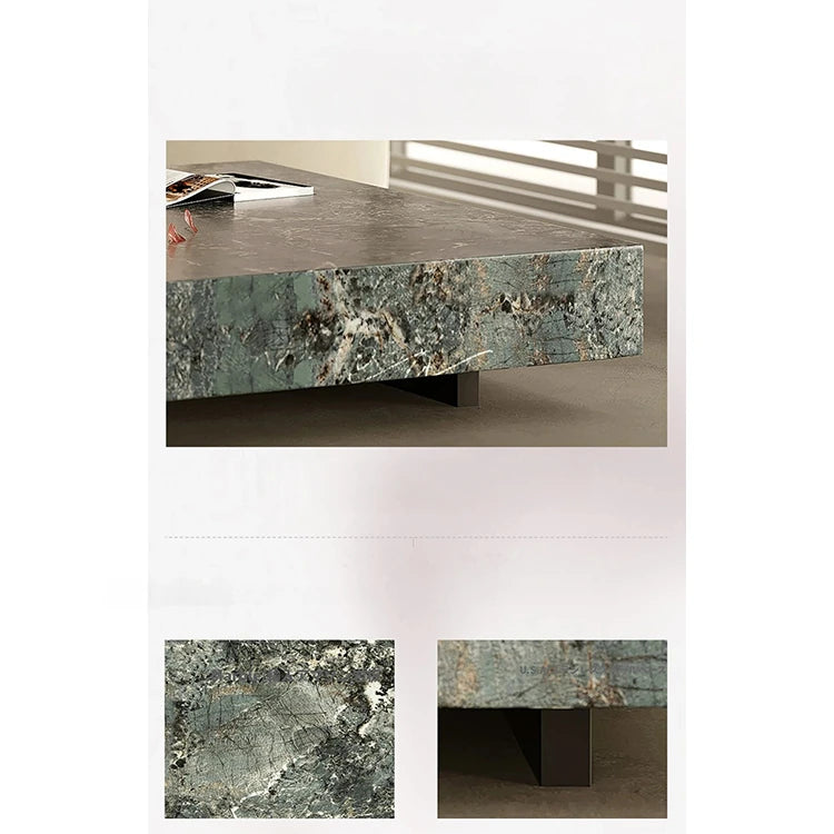 Elegant Sintered Stone Stainless Coffee Table - Modern Minimalist Design for Stylish Living Rooms fjd-4718