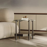 Stylish Marble and Stainless Steel Coffee Table – Modern Accents for Your Living Room fjd-4723