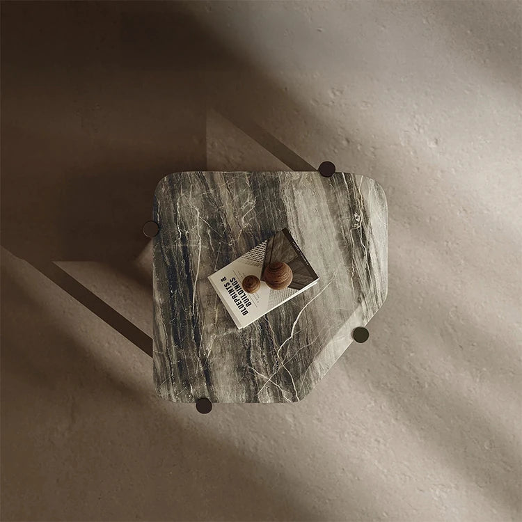 Stylish Marble and Stainless Steel Coffee Table – Modern Accents for Your Living Room fjd-4723