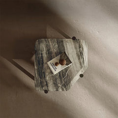 Stylish Marble and Stainless Steel Coffee Table – Modern Accents for Your Living Room fjd-4723