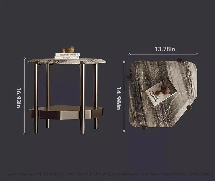 Stylish Marble and Stainless Steel Coffee Table – Modern Accents for Your Living Room fjd-4723