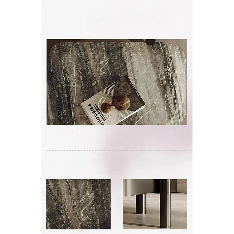 Stylish Marble and Stainless Steel Coffee Table – Modern Accents for Your Living Room fjd-4723
