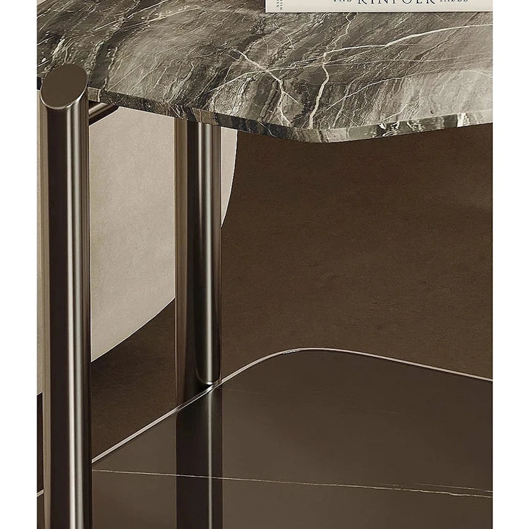 Stylish Marble and Stainless Steel Coffee Table – Modern Accents for Your Living Room fjd-4723