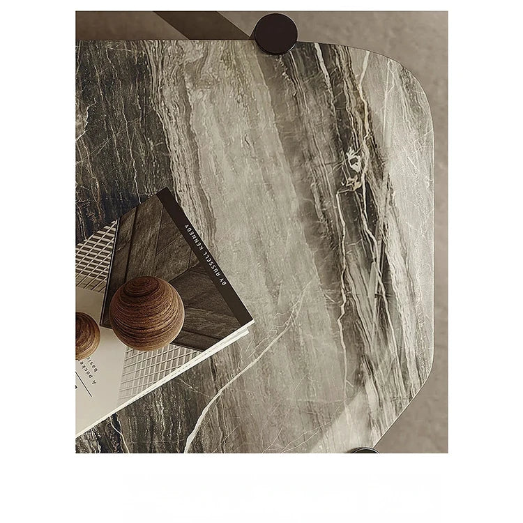 Stylish Marble and Stainless Steel Coffee Table – Modern Accents for Your Living Room fjd-4723