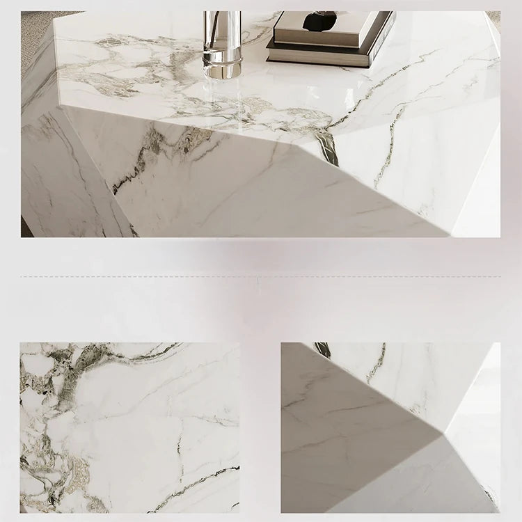 Elegant Modern Sintered Stone Coffee Table - Geometric Design for Chic Living Rooms fjd-4724