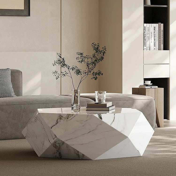 Elegant Modern Sintered Stone Coffee Table - Geometric Design for Chic Living Rooms fjd-4724