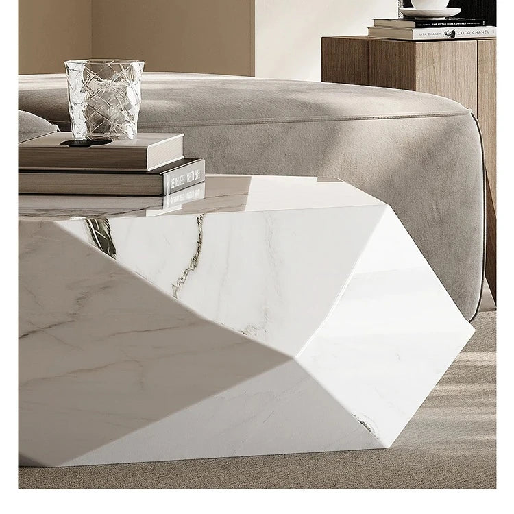 Elegant Modern Sintered Stone Coffee Table - Geometric Design for Chic Living Rooms fjd-4724