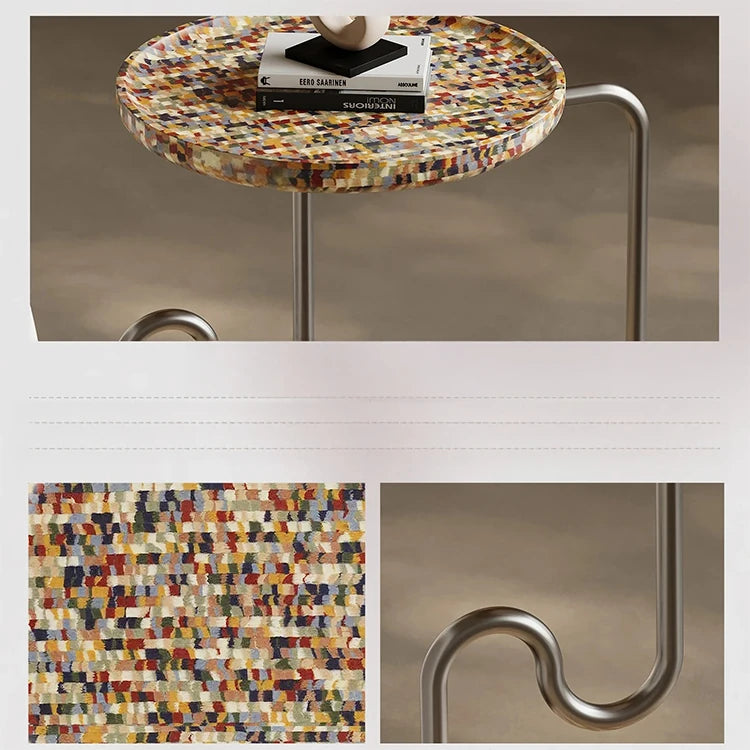 Stylish Modern Coffee Table with Unique Design - Durable Density Board and Stainless Steel Construction, Rolling Wheels for Easy Mobility fjd-4726