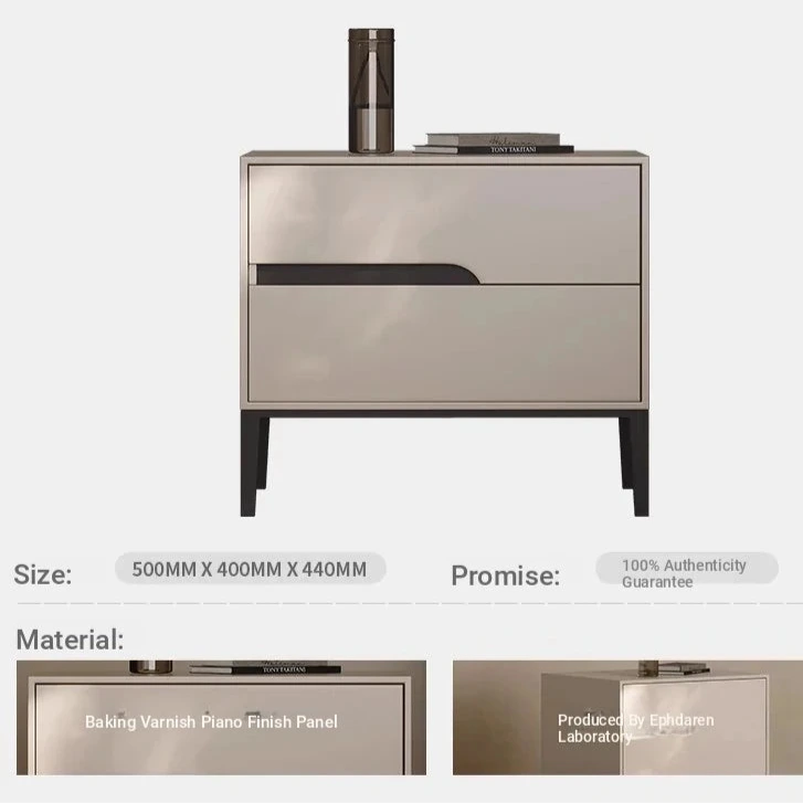 Stylish Modern Bedside Cupboard with Drawer - Solid Wood Top and Elegant Design fjd-4730
