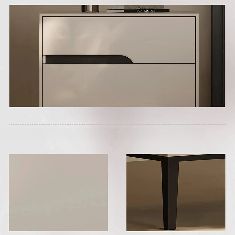 Stylish Modern Bedside Cupboard with Drawer - Solid Wood Top and Elegant Design fjd-4730