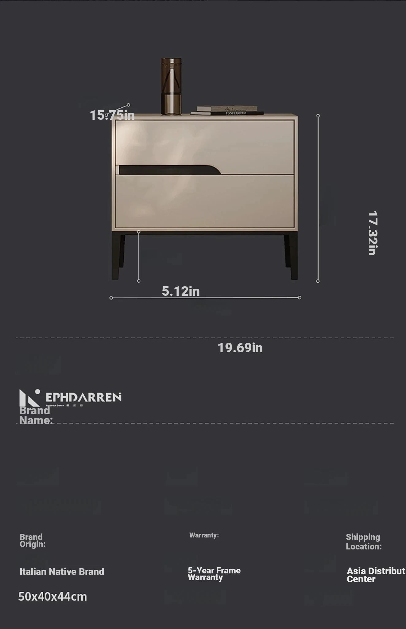 Stylish Modern Bedside Cupboard with Drawer - Solid Wood Top and Elegant Design fjd-4730