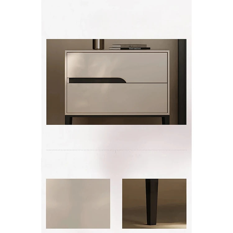 Stylish Modern Bedside Cupboard with Drawer - Solid Wood Top and Elegant Design fjd-4730
