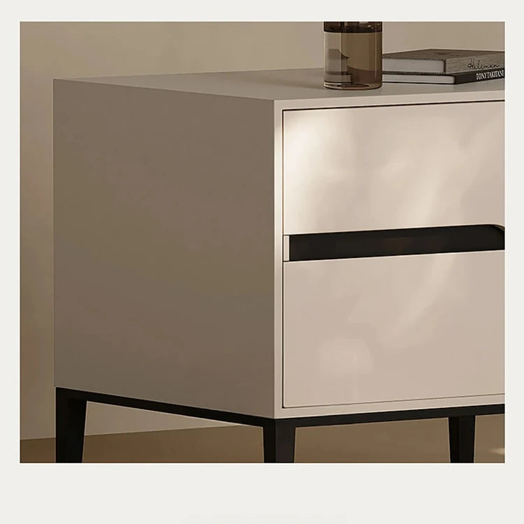 Stylish Modern Bedside Cupboard with Drawer - Solid Wood Top and Elegant Design fjd-4730