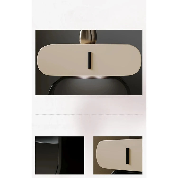 Sleek Modern Bedside Cupboard – Stylish Solid Wood & Density Board Design for Elegant Bedrooms fjd-4731