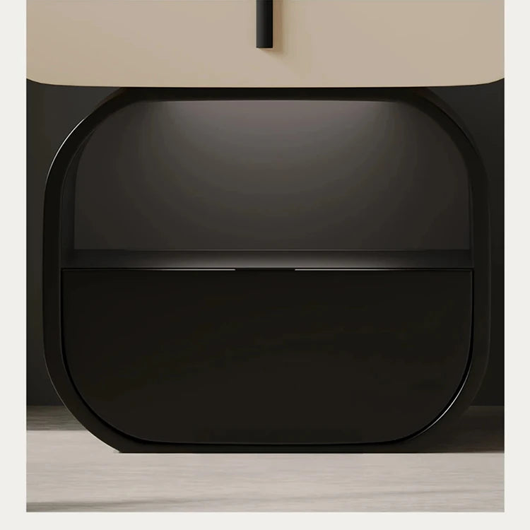 Sleek Modern Bedside Cupboard – Stylish Solid Wood & Density Board Design for Elegant Bedrooms fjd-4731