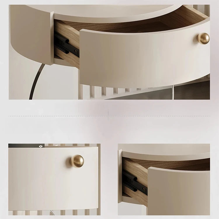 Elegant Modern Bedside Cupboard with Sleek Acrylic Base - Stylish Storage Solution for Your Bedroom fjd-4735