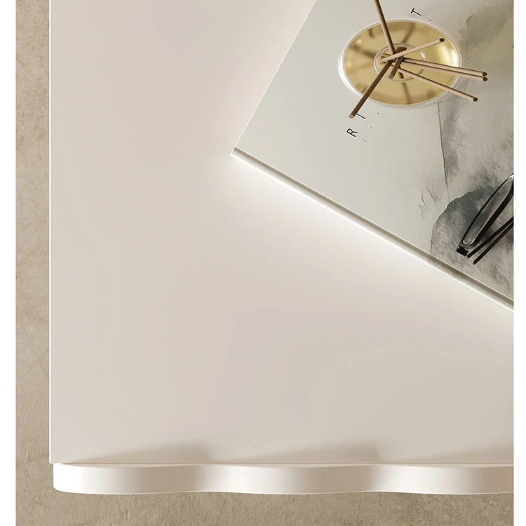 Chic White Bedside Cupboard with Stylish Scalloped Design and Black Ball Feet - Modern Density Board Pine Furniture fjd-4736
