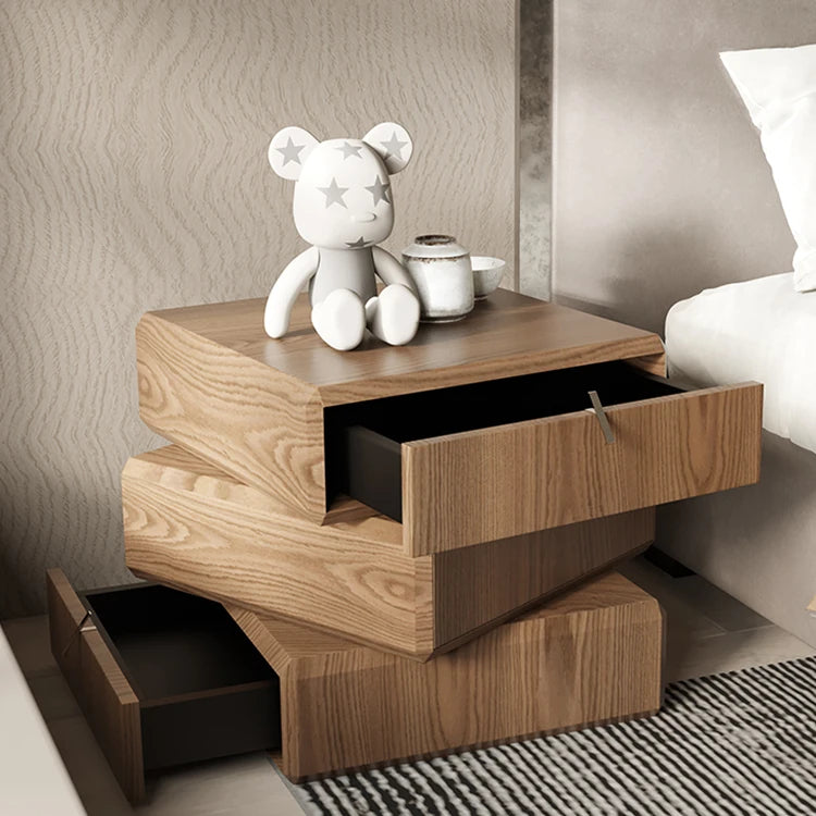 Stylish Density Board Bedside Cupboard with Modern Drawer Design - Perfect Nightstand for Your Bedroom fjd-4738