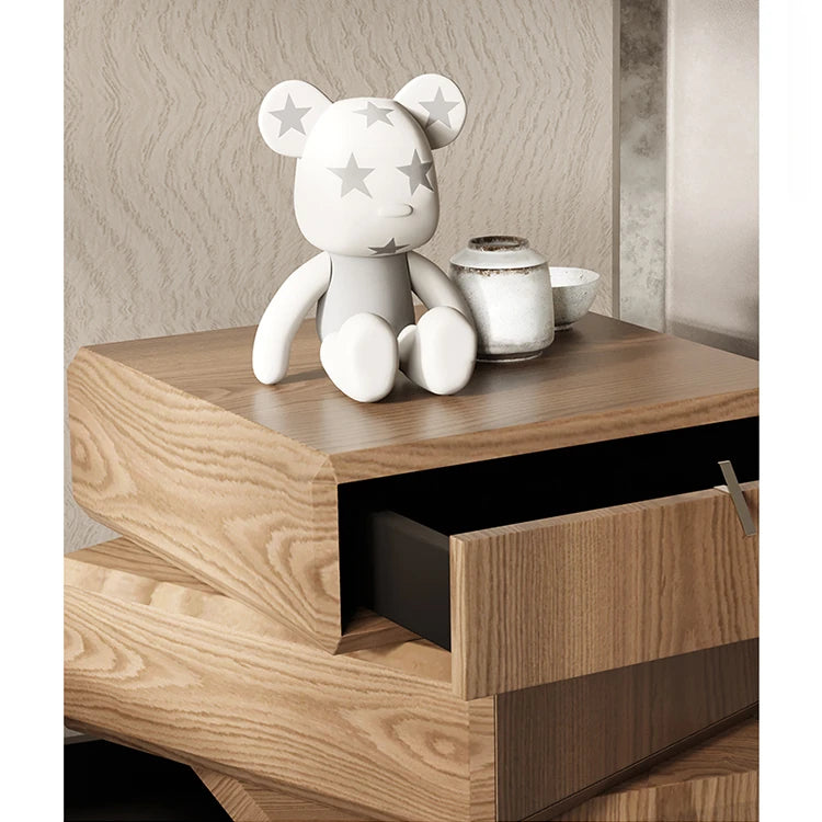 Stylish Density Board Bedside Cupboard with Modern Drawer Design - Perfect Nightstand for Your Bedroom fjd-4738