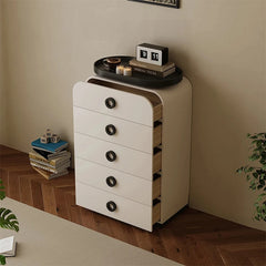 Stylish Pine Cabinet with 5 Drawers - Modern Storage Solution for Your Home fjd-4739