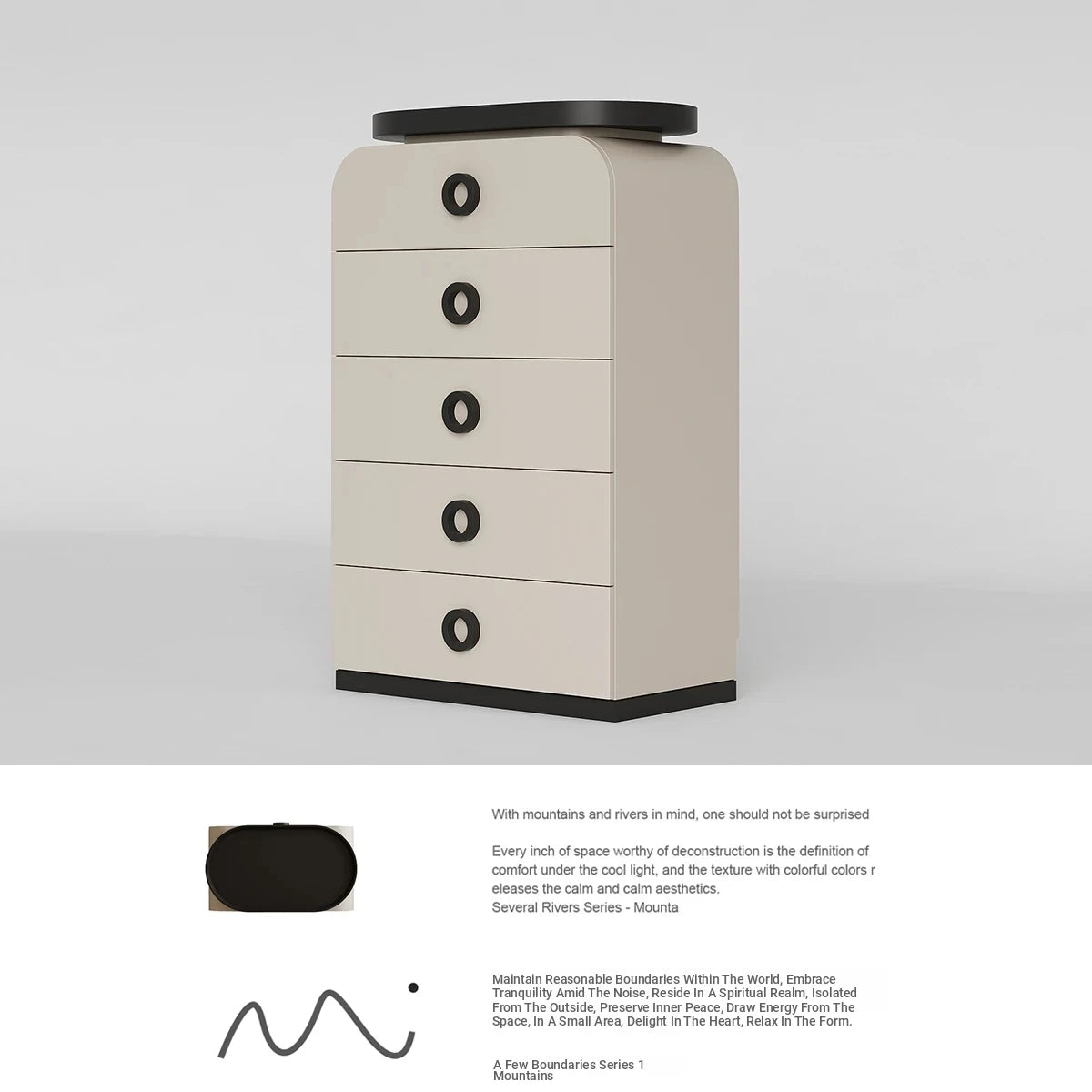 Stylish Pine Cabinet with 5 Drawers - Modern Storage Solution for Your Home fjd-4739