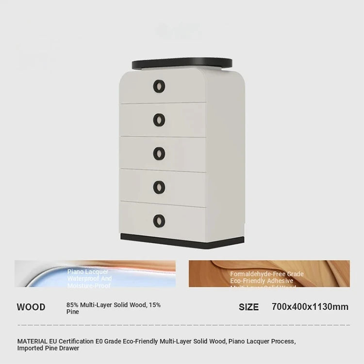 Stylish Pine Cabinet with 5 Drawers - Modern Storage Solution for Your Home fjd-4739