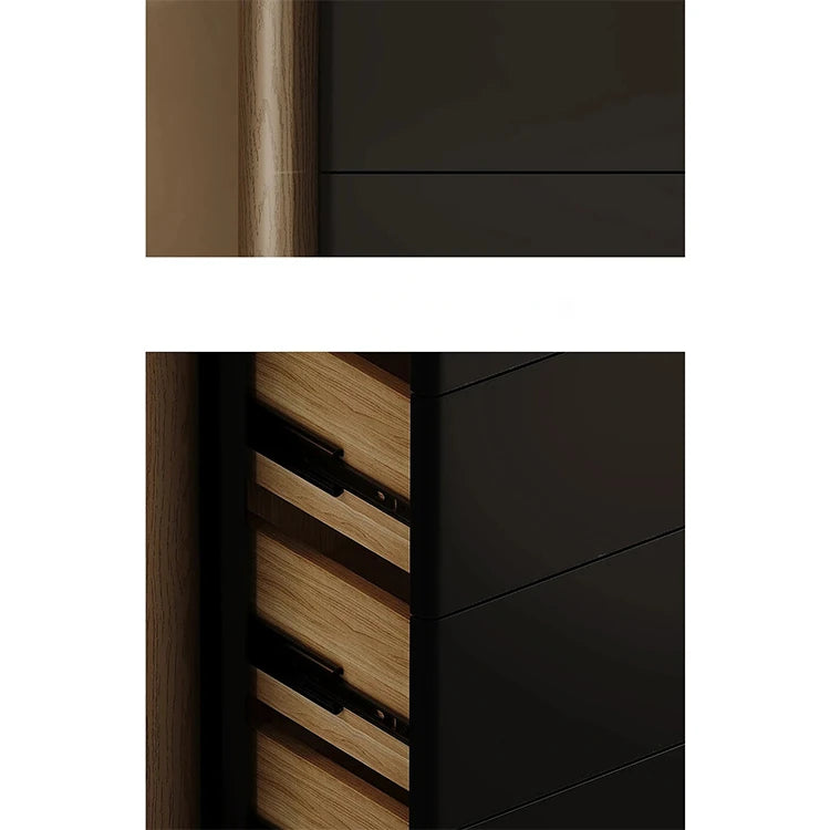 Stylish Sintered Stone and Pine Walnut Cabinet for Modern Interiors - Space-Saving Design with Ample Storage fjd-4741