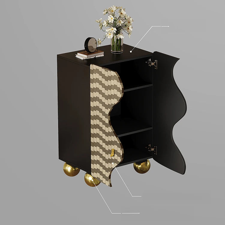 Elegant Modern Cabinet with Density Board and Stainless Steel Accents - Stylish Storage Solution fjd-4742