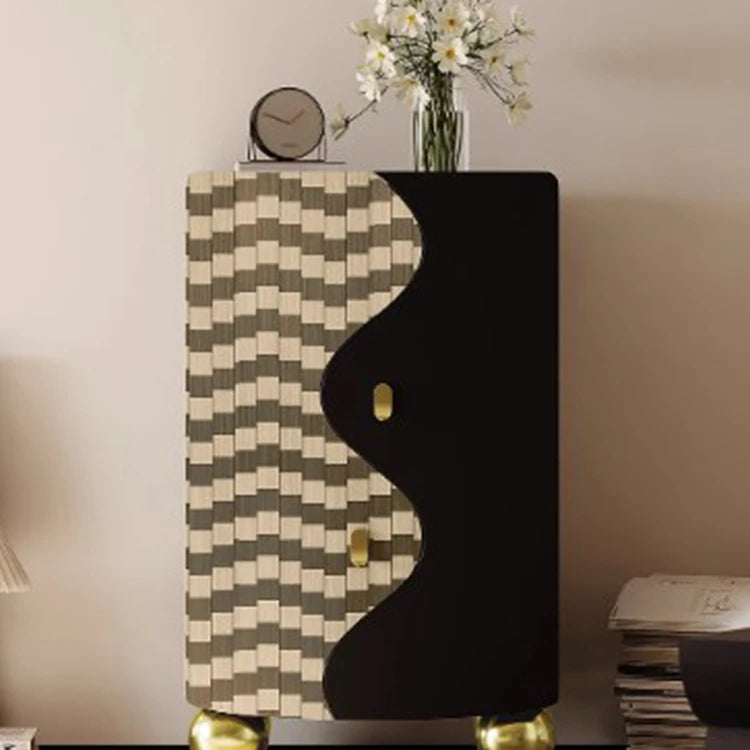 Elegant Modern Cabinet with Density Board and Stainless Steel Accents - Stylish Storage Solution fjd-4742