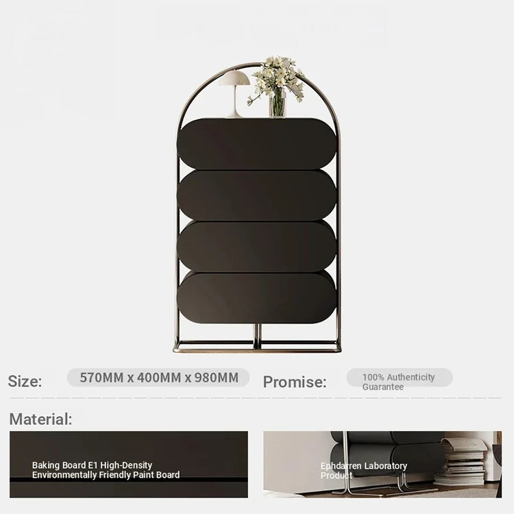 Stylish Density Board Cabinet with Stainless Pine Frame - Modern Storage Solution for Home Décor fjd-4743
