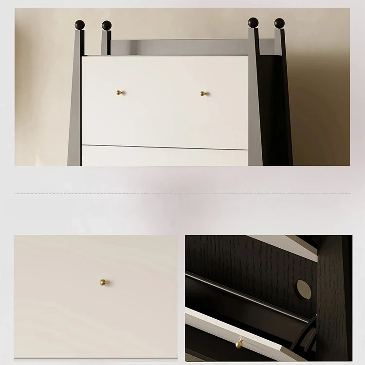 Stylish Ash Wood Density Board Cabinet with Modern Design and Gold Accents - Perfect for Any Room! fjd-4746