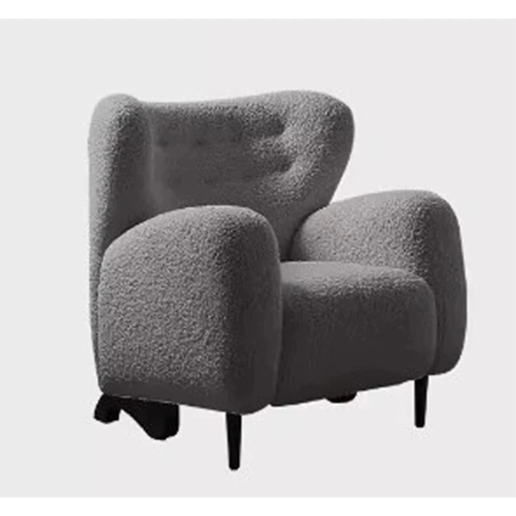 Cozy Faux Lambswool Armchair with Stainless Steel Legs - Stylish Accent Chair for Modern Living Rooms fjd-4747