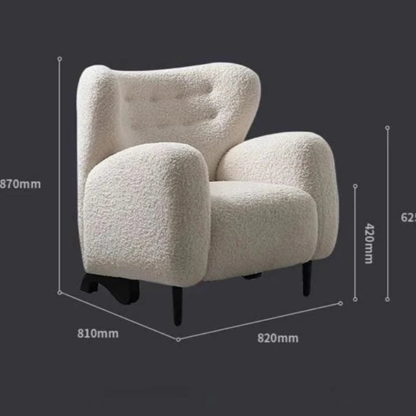 Cozy Faux Lambswool Armchair with Stainless Steel Legs - Stylish Accent Chair for Modern Living Rooms fjd-4747
