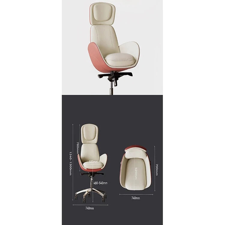 Luxurious Synthetic Leather Office Chair with Aluminum Alloy Base - Ergonomic Design for Ultimate Comfort fjd-4748