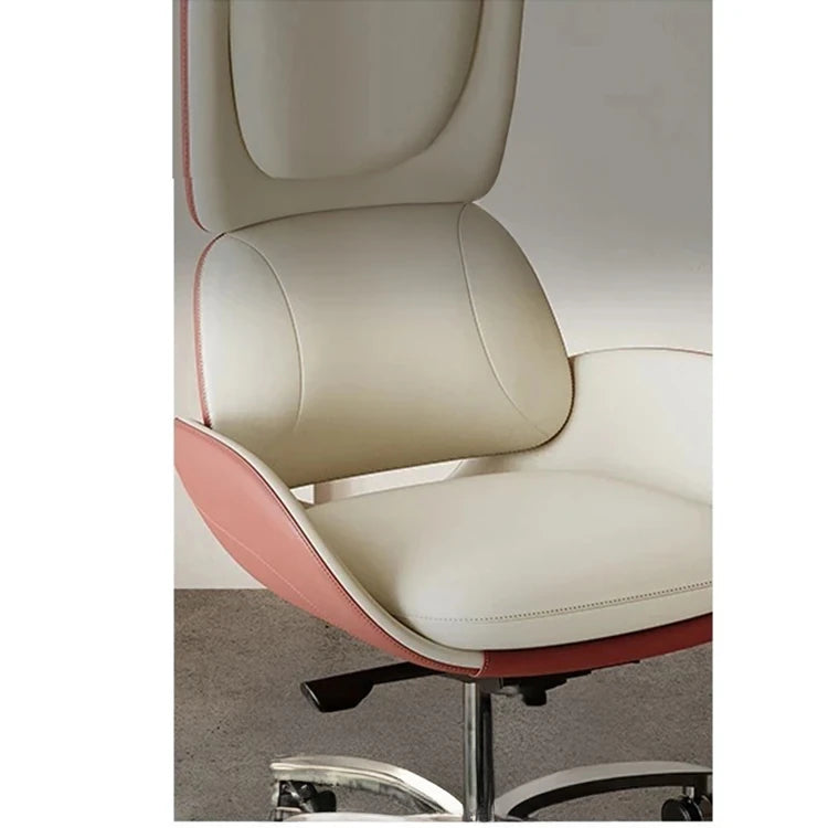 Luxurious Synthetic Leather Office Chair with Aluminum Alloy Base - Ergonomic Design for Ultimate Comfort fjd-4748