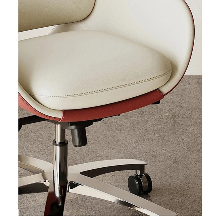 Luxurious Synthetic Leather Office Chair with Aluminum Alloy Base - Ergonomic Design for Ultimate Comfort fjd-4748