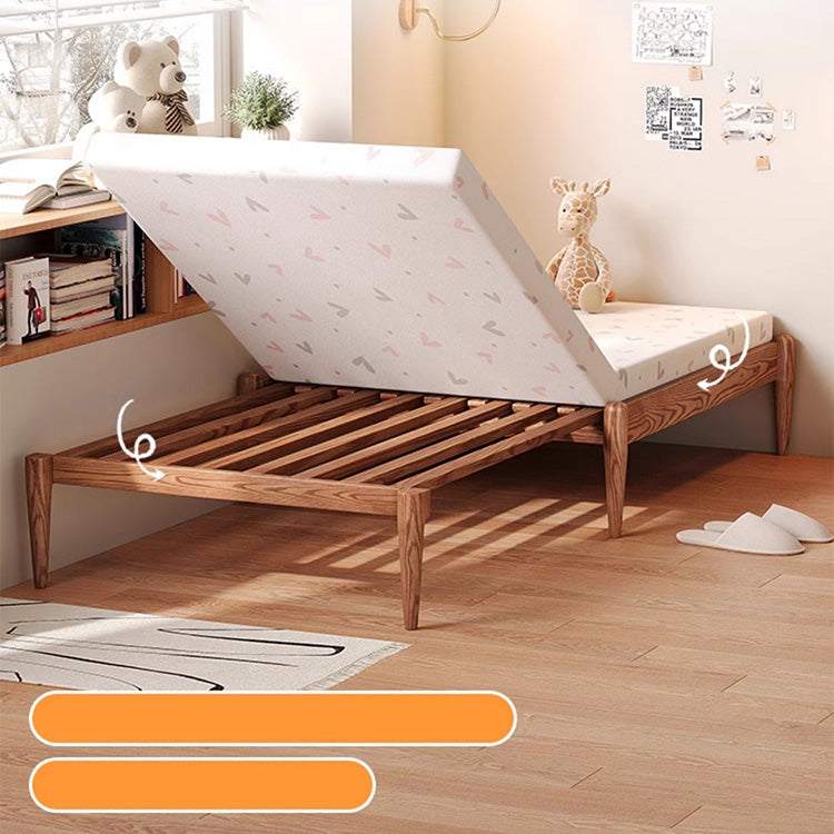 Elegant Brown and Black Natural Wood Bed – Premium Ash Wood Frame fjjj-1652