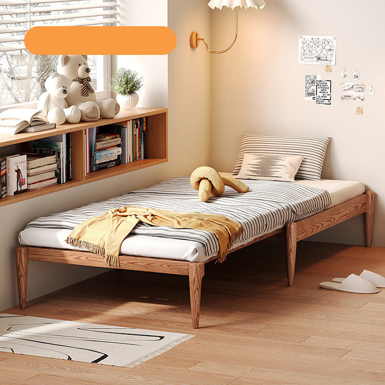 Elegant Brown and Black Natural Wood Bed – Premium Ash Wood Frame fjjj-1652