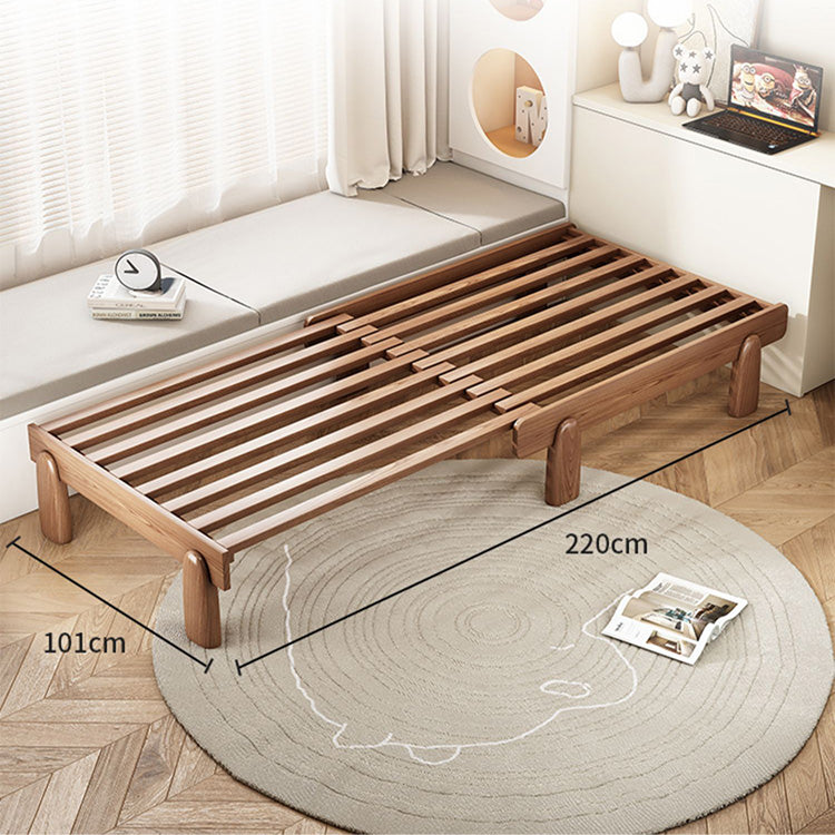 Elegant Bed Frame in Rich Brown Ash Wood - Perfect for Modern Bedrooms fjjj-1653