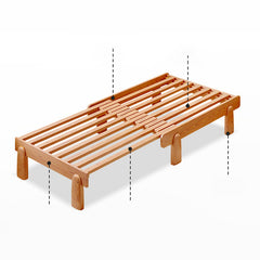 Modern Bed Frame in Natural Ash Wood - Sleek and Durable fjjj-1654