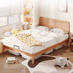 Elegant Light Brown Bed Frame in Natural Ash Wood Finish fjjj-1659