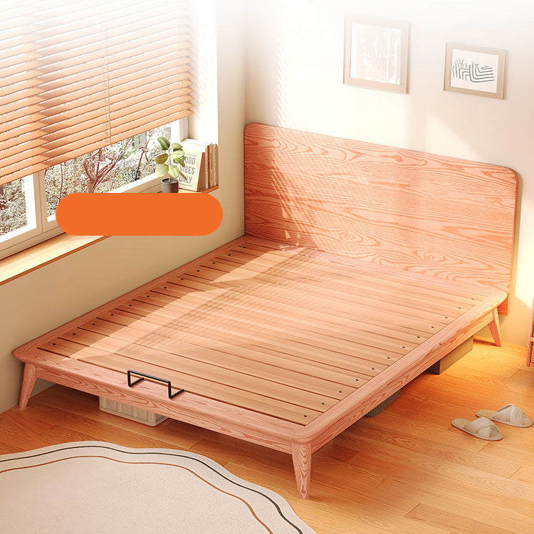 Elegant Light Brown Bed Frame in Natural Ash Wood Finish fjjj-1659