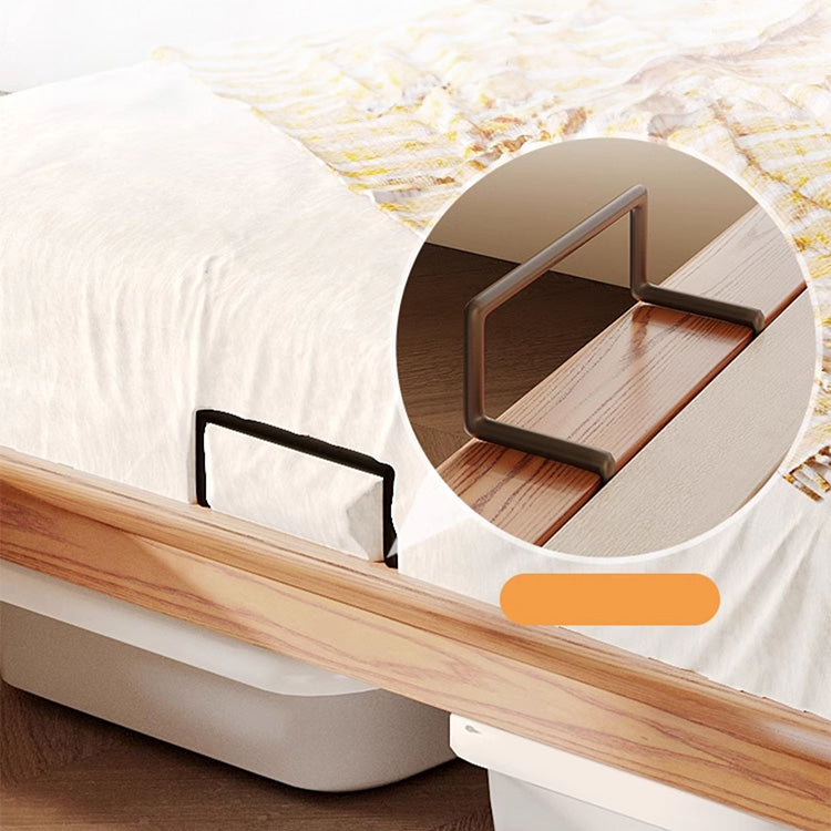 Elegant Light Brown Bed Frame in Natural Ash Wood Finish fjjj-1659