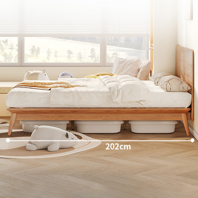 Elegant Light Brown Bed Frame in Natural Ash Wood Finish fjjj-1659