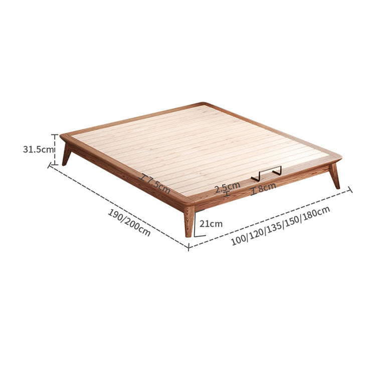 Elegant Light Brown Bed Frame in Natural Ash Wood Finish fjjj-1659