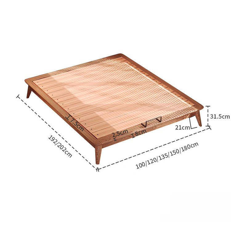 Elegant Light Brown Bed Frame in Natural Ash Wood Finish fjjj-1659